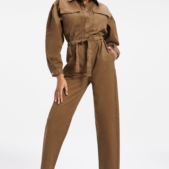 NWT Good American Olive Green Cinched Combinaison Jumpsuit - Picture 5 of 8